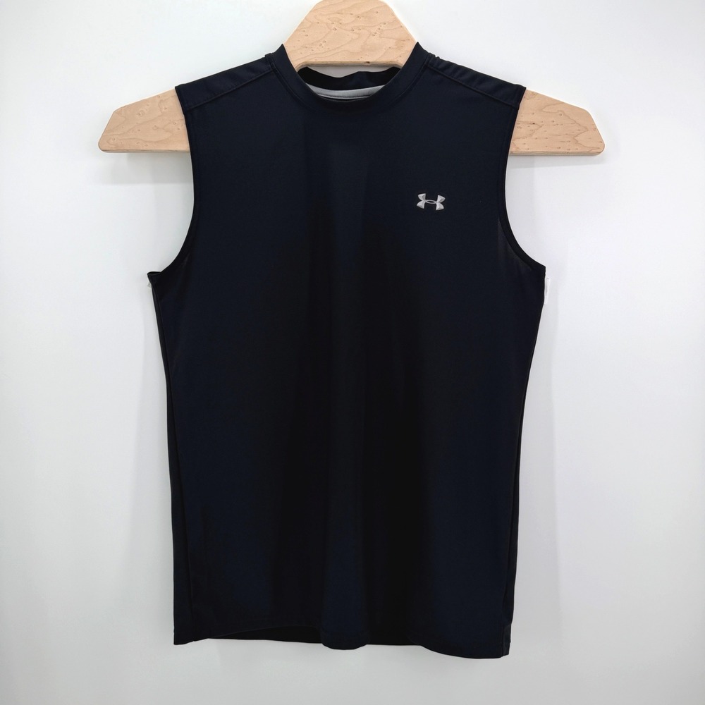 Under Armour HeatGear Sleeveless Shirt Mens MD Black Workout Training Tank Gym